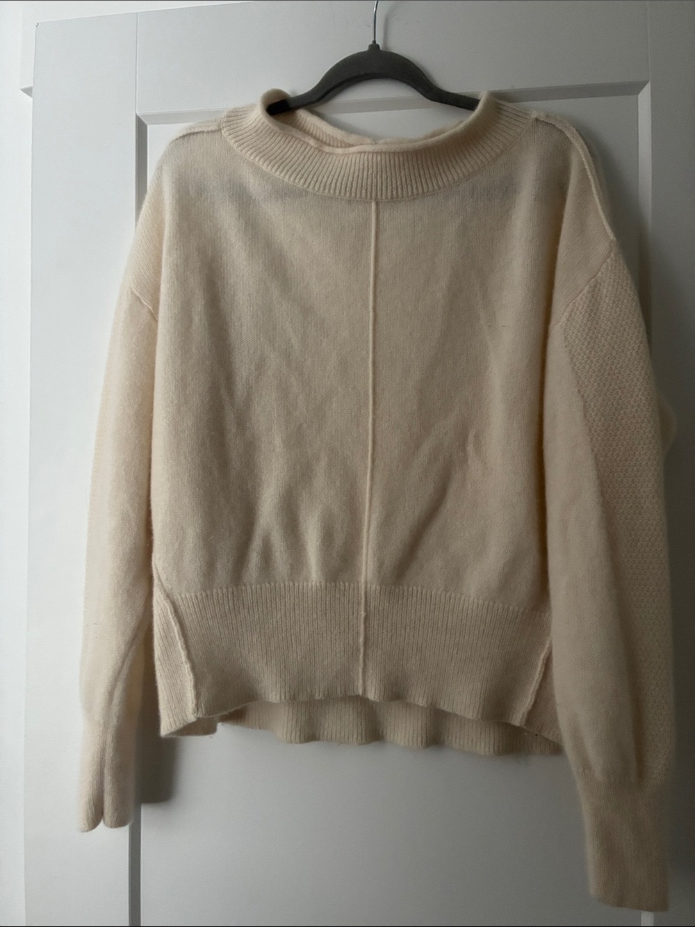 Cream Crewneck Sweater — Lightweight Relaxed Fit
